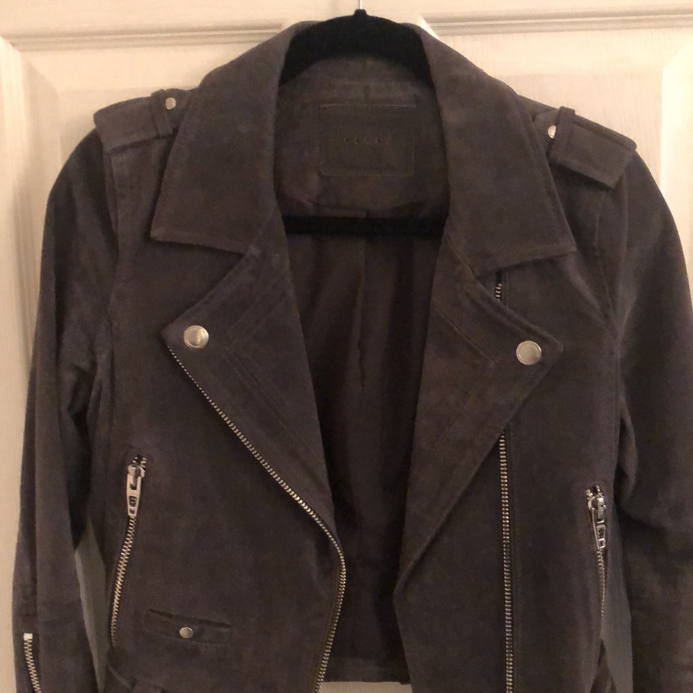 BLANK NYC Suede Moto Jacket in Grey Size Small - Picture 2 of 5